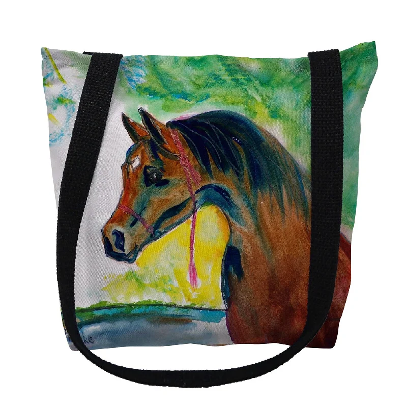 Handle bags with lightweight fabric for ease -Prize Horse Small Tote Bag 13x13 - 13 inches x 13 inches