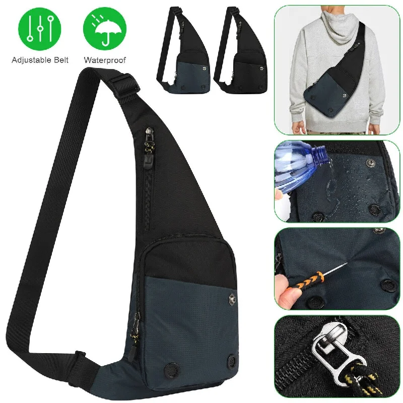 Handle bags with lightweight fabric for ease -Men’s Women’s Sling Chest Bag Crossbody Fanny Pack