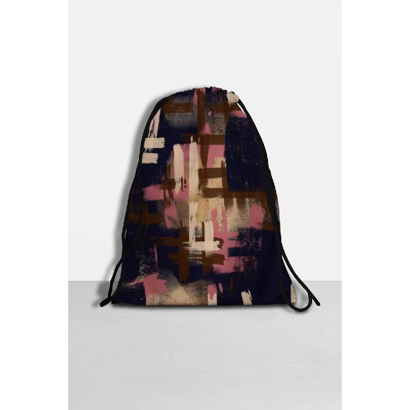 Canvas handle bags perfect for casual outings -Brush Art Drawstring Bag