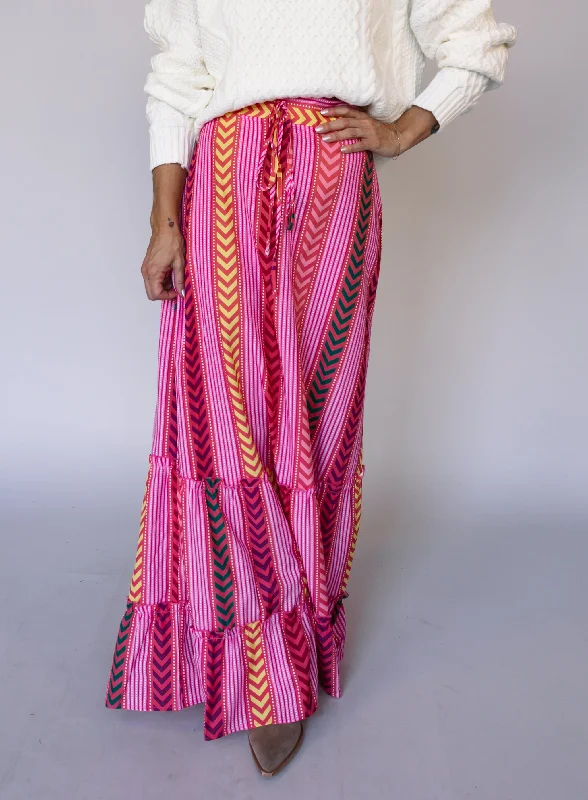 Wool Dresses for Warmth -Robbie Ruffle Hem Maxi Skirt