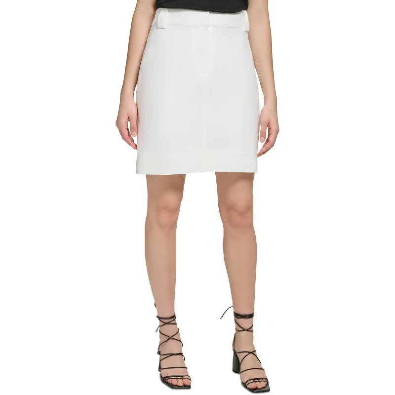 A-line skirts with flared hem elegance -Calvin Klein Womens Straight Back Pockets Mini Skirt