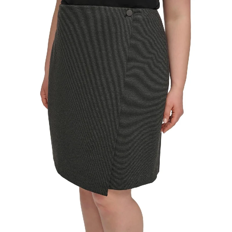 Stretchy skirts for all-body inclusivity -Calvin Klein Womens Plus Short Printed Mini Skirt