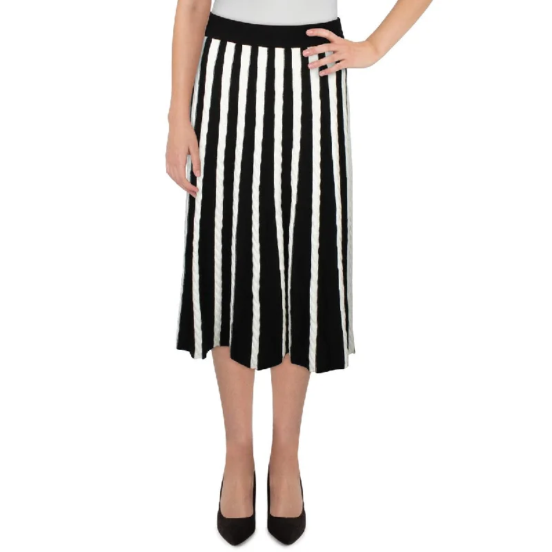 Vintage Dresses for Nostalgia -YAL New York Womens Striped Long Midi Skirt