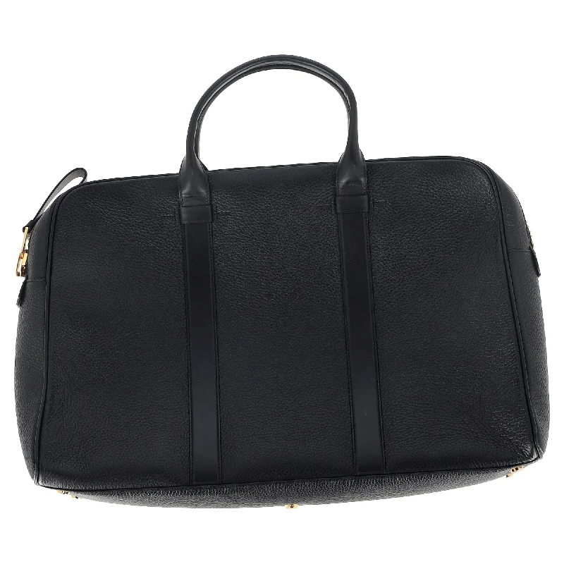 Handle bags with colorful handles for flair -Tom Ford Buckley Briefcase in Black Leather