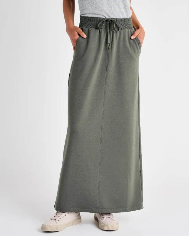 Luxury satin skirts for evening event elegance -Supersoft Maxi Skirt