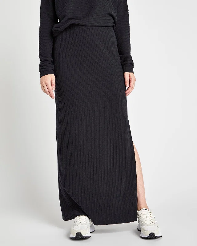 Pleated midi skirts for timeless grace -London Rib Skirt