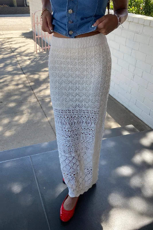 Christmas Dresses for Holiday -Openwork Crochet Maxi Skirt