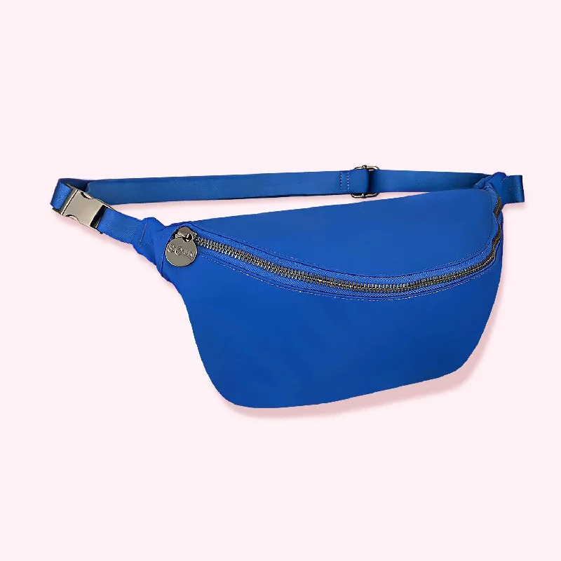 Handle bags with sleek hardware for sophistication -Jumbo Fanny Pack Bag In Berry Blue