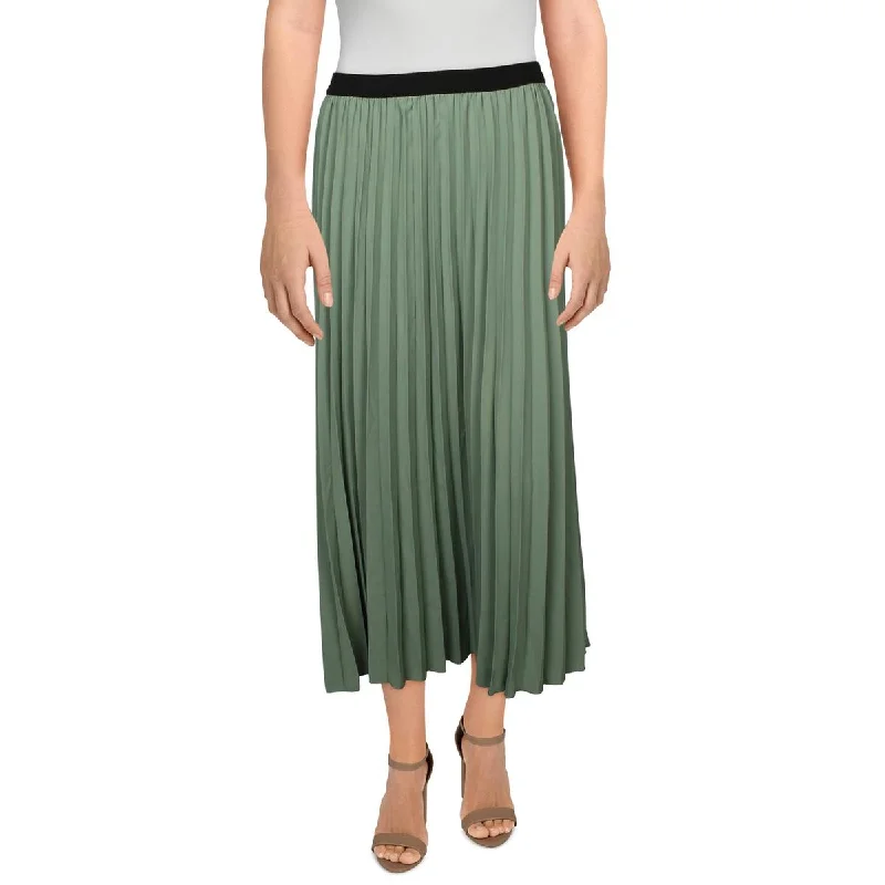 Polyester Dresses for Durable -YAL New York Womens Pleated Long Maxi Skirt