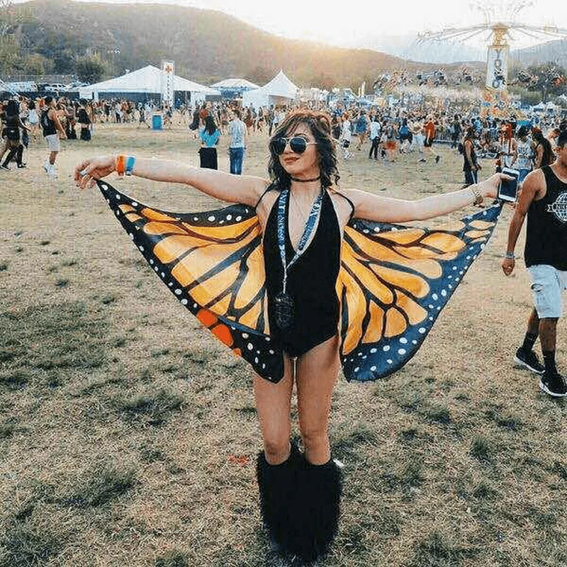 Stretchy skirts for all-body inclusivity -Honana WX-90 Butterfly Wing Bohemian Chiffon Beach Towel Women Shawl Skirt Tapestry