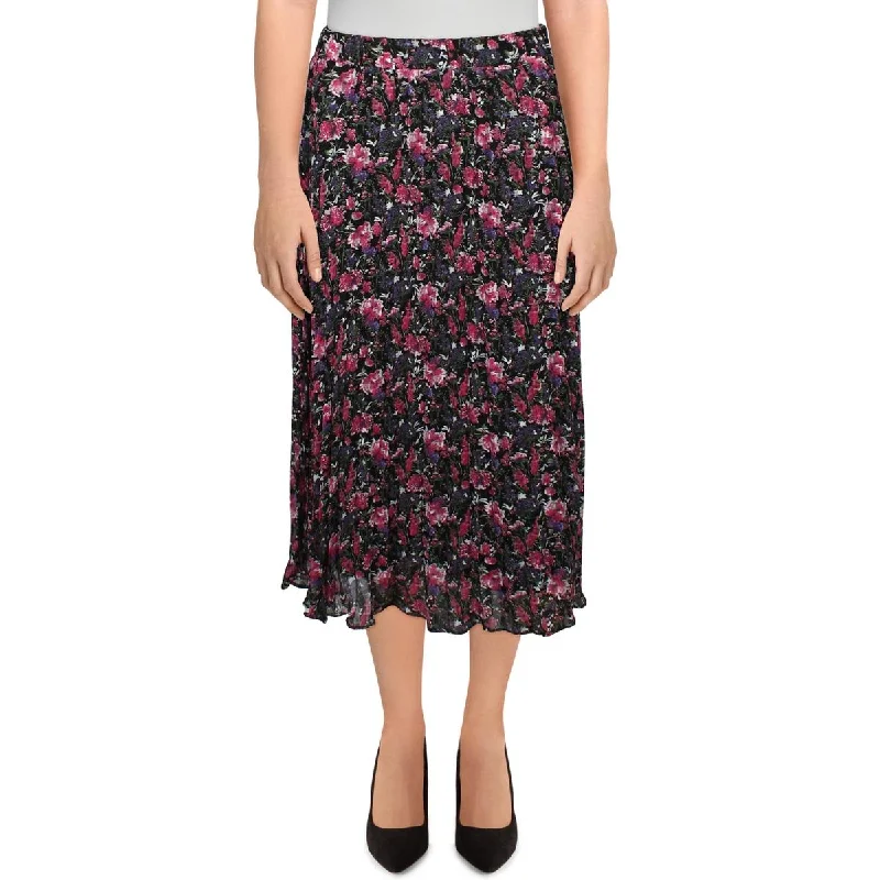 Celtic Dresses with Knotwork -Lucy Paris Womens Rose Floral Long Pleated Skirt