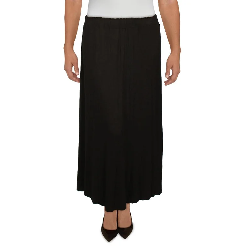 Mini Dresses for Youthful Look -Coin 1804 Womens Plus Knit Pull On Maxi Skirt