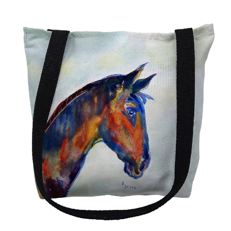 Designer handle bags with luxury logo detailing -Blue Horse Small Tote Bag 13x13