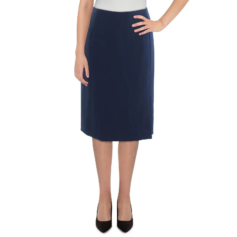 Bold skirts with metallic shimmer finish -Le Suit Womens Plus Textured Knee-Length Pencil Skirt