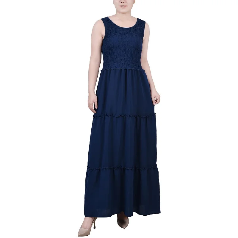 Pencil Dresses for Slimming -NY Collection Womens Smocked Tiered Maxi Dress