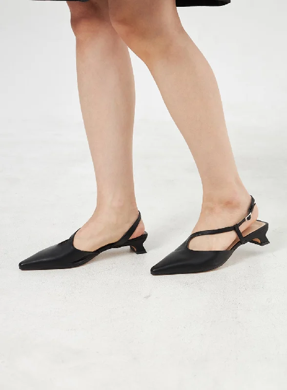 Ladies shoes with minimalist designs stay simple -Slingback Pointed Toe Pumps OA310