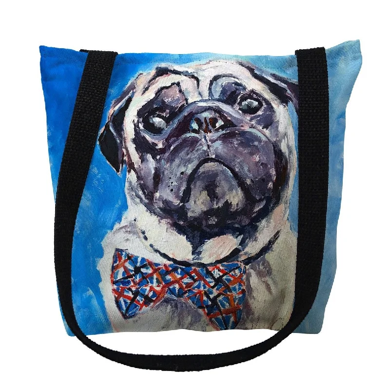 Handle bags with bold logos for branding -Gus Pug Small Tote Bag 13x13