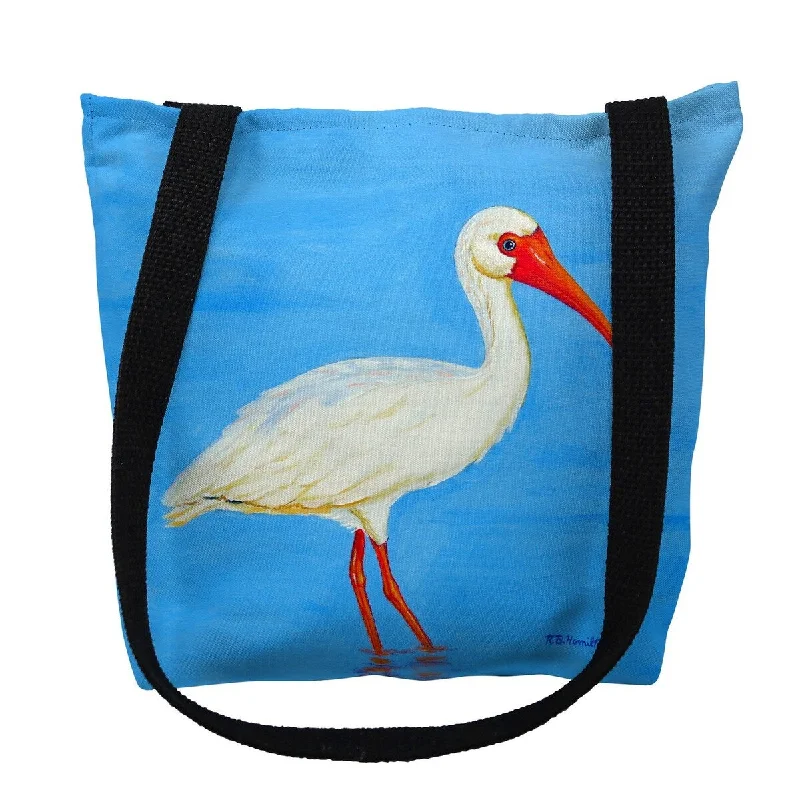 Handle bags with spacious pockets for travel -Posing White Ibis Small Tote Bag 13x13