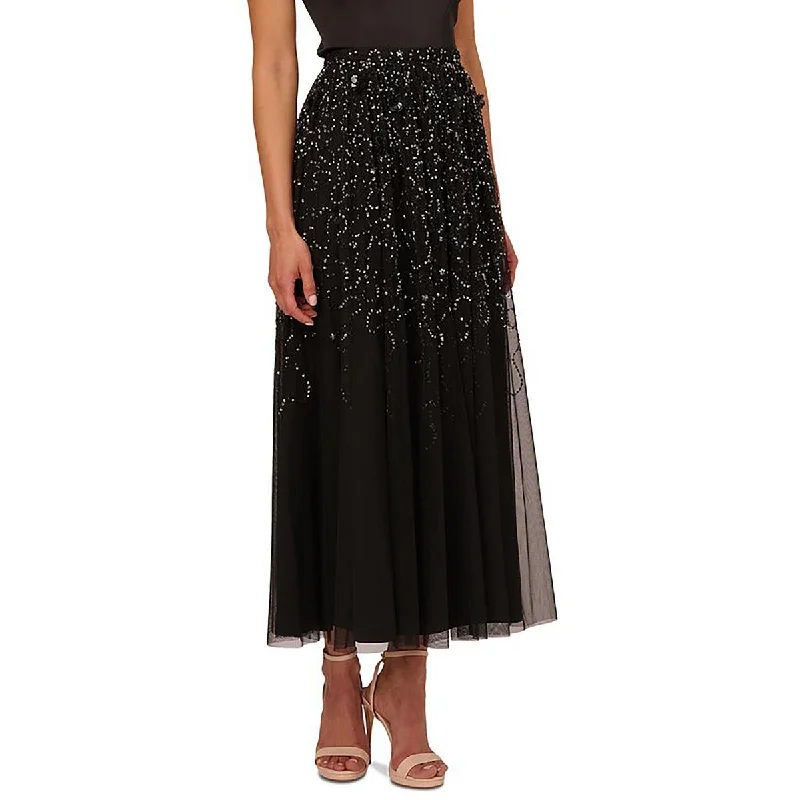 Cocktail Dresses for Party Time -Adrianna Papell Womens Sequined Party Midi Skirt