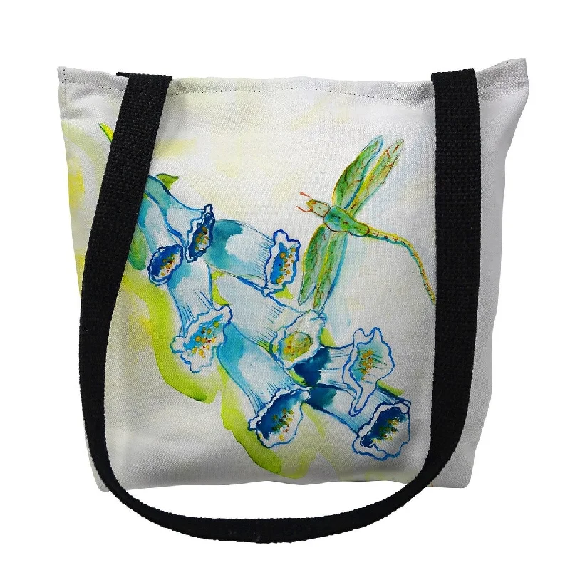 Handle bags with tropical leaves for summer -Foxglove Small Tote Bag 13x13