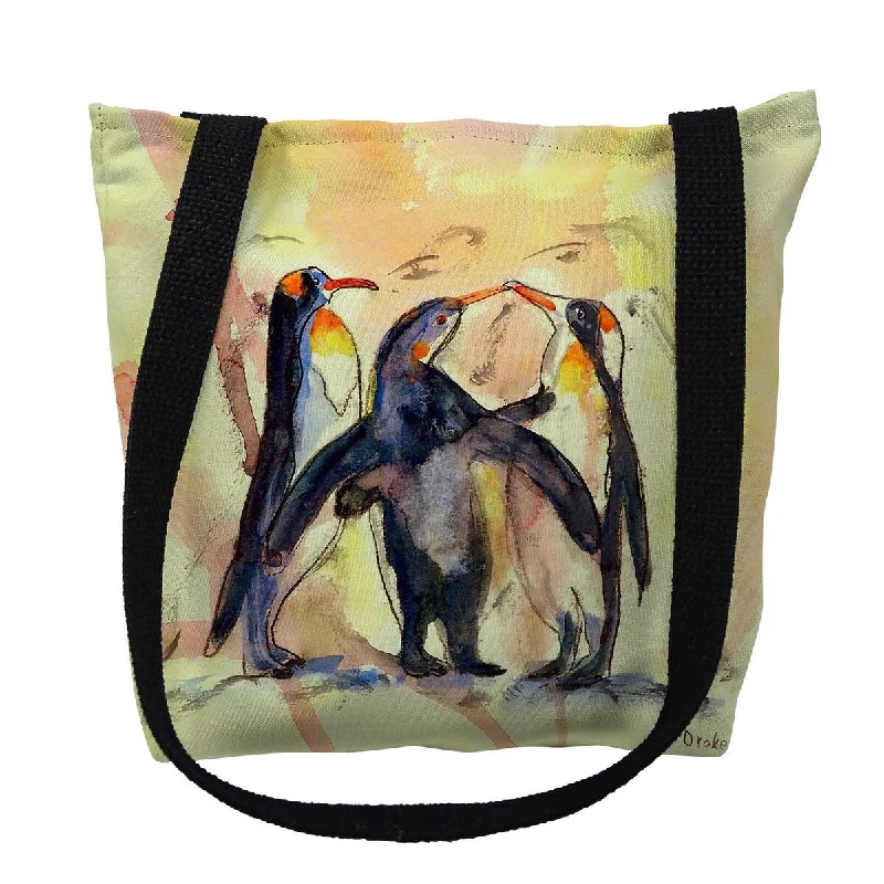 Handle bags with denim fabric for casual -Penguins Small Tote Bag 13x13