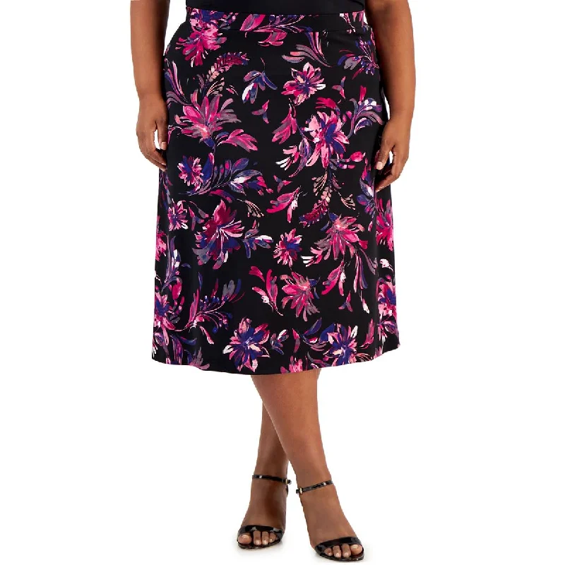 Maximalist Dresses for Bling -Kasper Womens Printed Pull On Midi Skirt