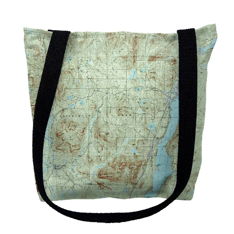 Small handle bags perfect for quick trips -Schroon Lake II, Adirondack, NY Nautical Map Medium Tote Bag 16x16 - 16 inches x 16 inches