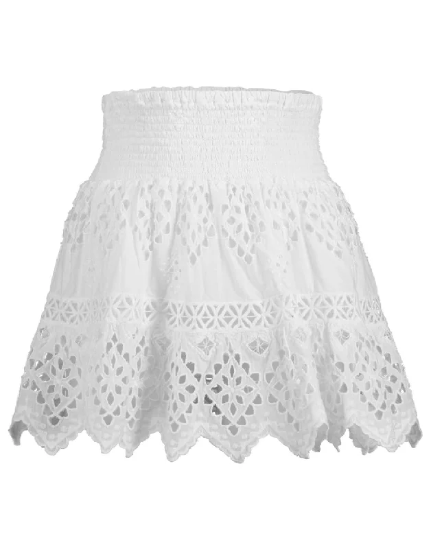 A-line skirts for flattering timeless silhouettes -Vaticano Smocked Waist Mini Skirt