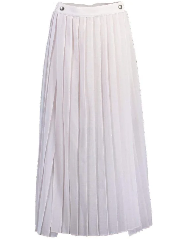 Casual skirts with relaxed fit comfort -Gauze Pleated Slit Skirt