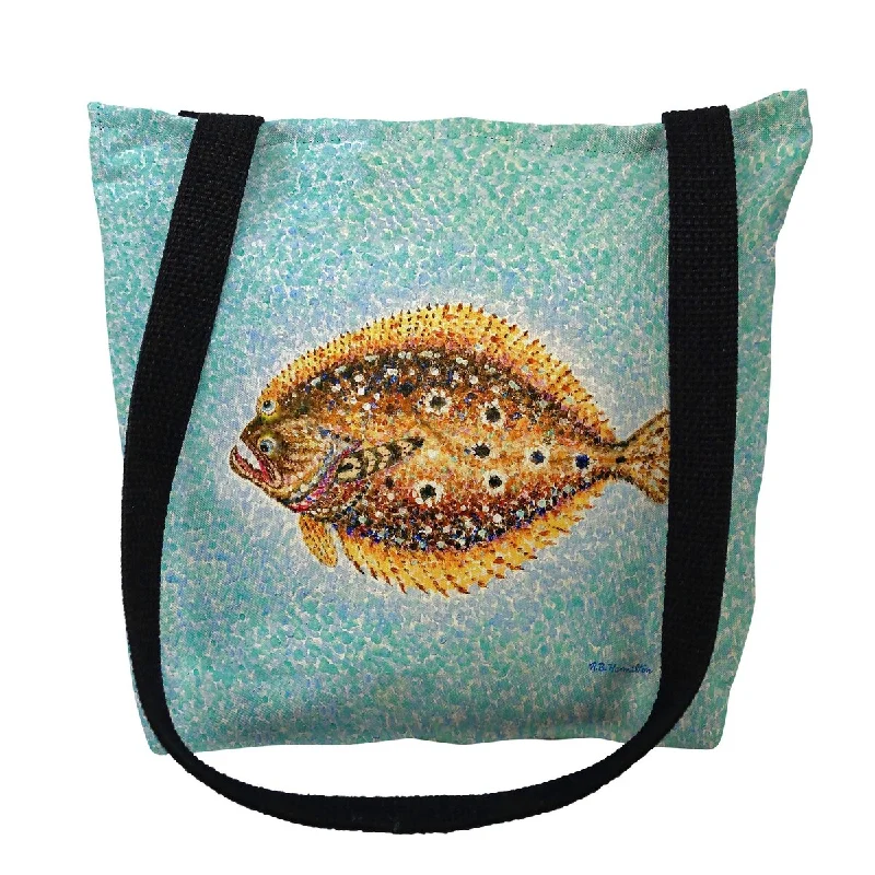 Handle bags with neutral tones for versatility -Pointillist Flounder Small Tote Bag 13x13