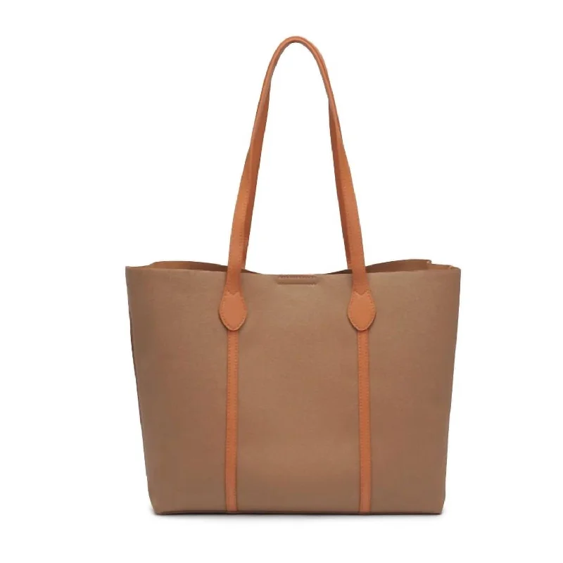 Handle bags with vintage vibes for nostalgia -Women's Martell Vegan Leather Tote Bag In Brown