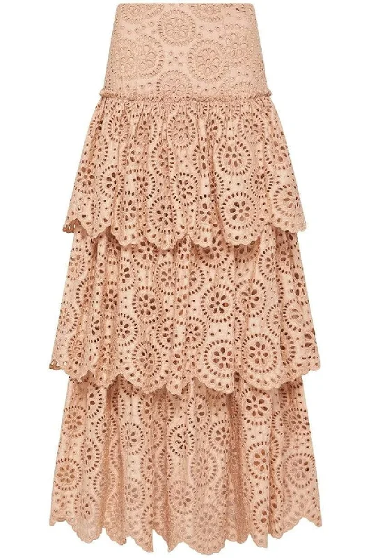 Casual skirts for effortless everyday wear -Salita Tiered Broiderie Skirt