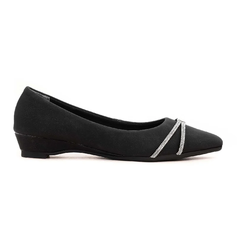 Ladies shoes with soft leather mold perfectly -Black Pumps WN0835