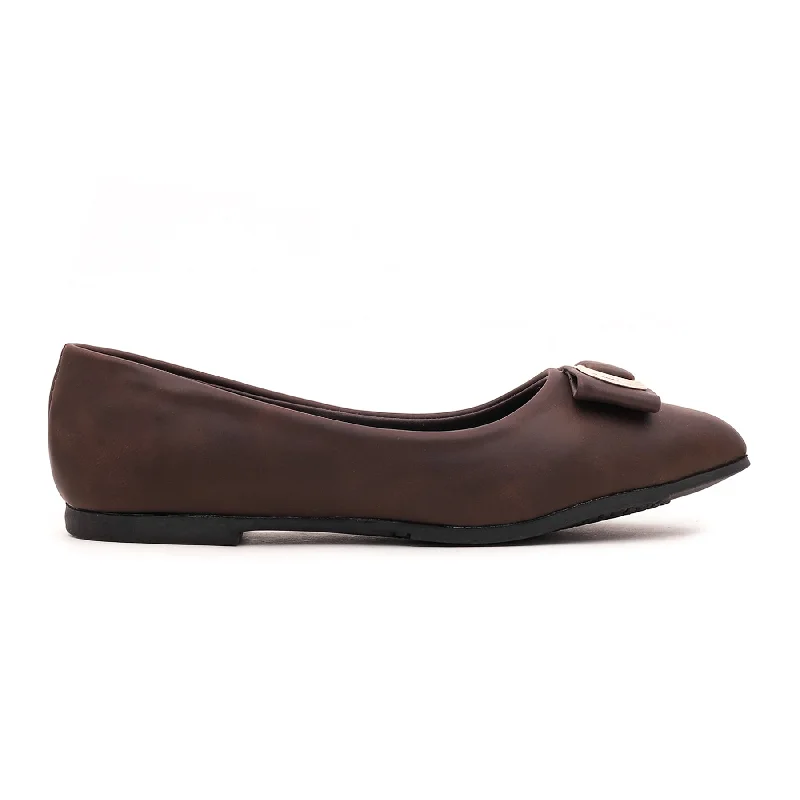 Ladies shoes with jewel embellishments dazzle quietly -Brown Pumps WN0865