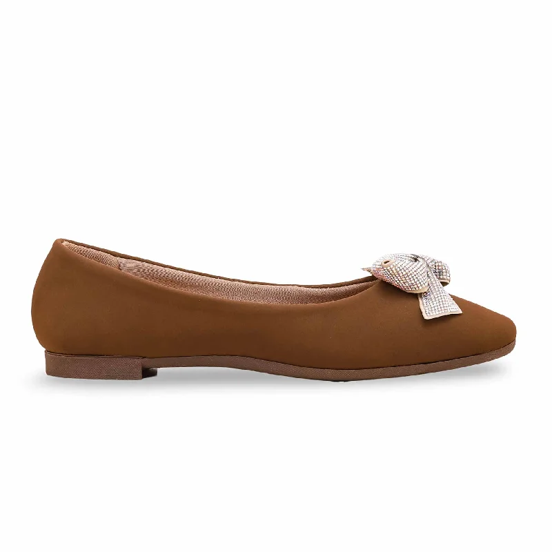 Ladies shoes with almond toes feel refined -Brown Pumps WN1126