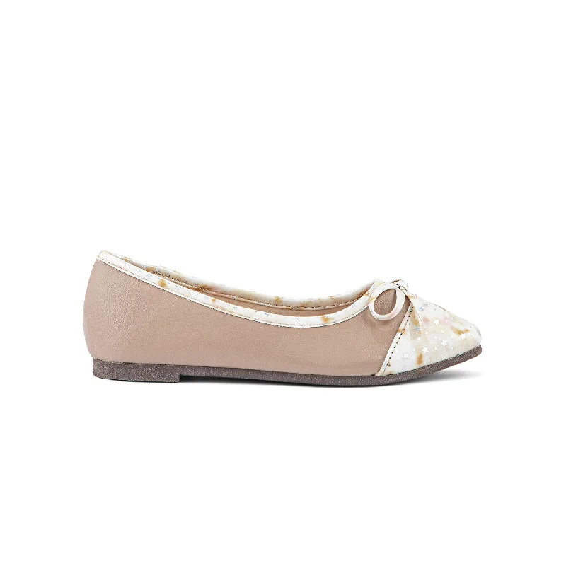 Ladies shoes with muted tones blend well -Girls Beige Casual Pumps KD2401