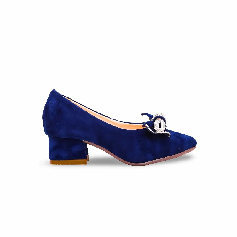 Ladies shoes featuring tie-up designs are chic -Girls Blue Formal Pumps KD2292