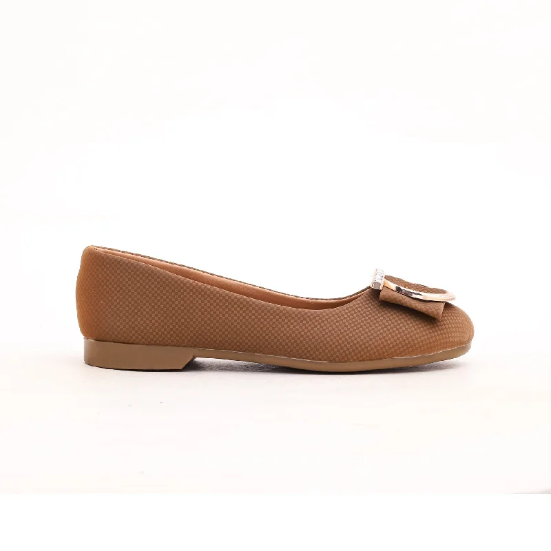 Ladies shoes with comfy wedges lift gently -Girls Brown Casual Pumps KD0757