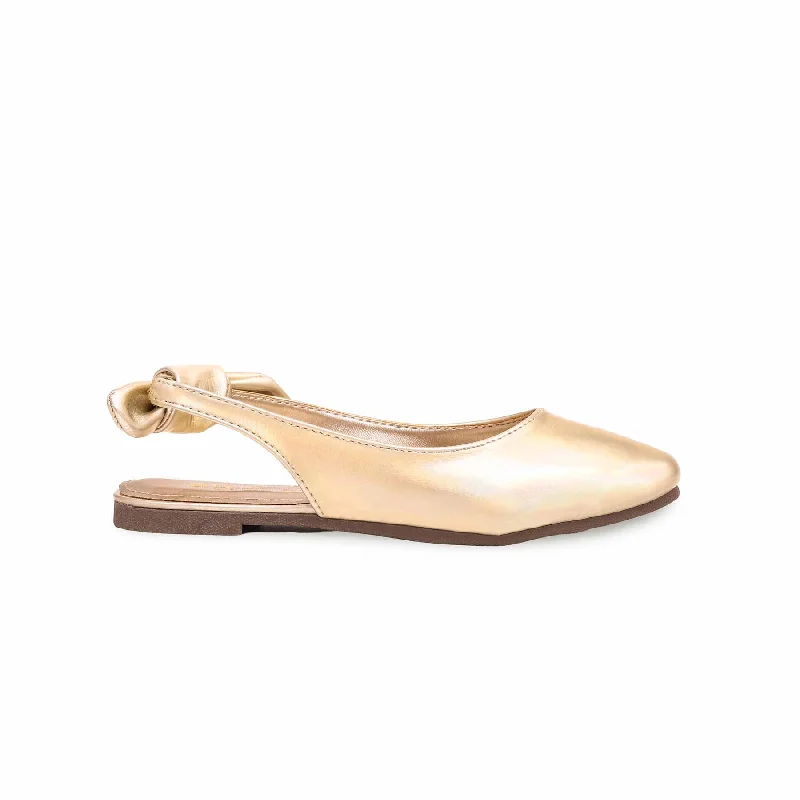 Ladies shoes with minimalist designs stay simple -Girls Golden Formal Pumps KD2304