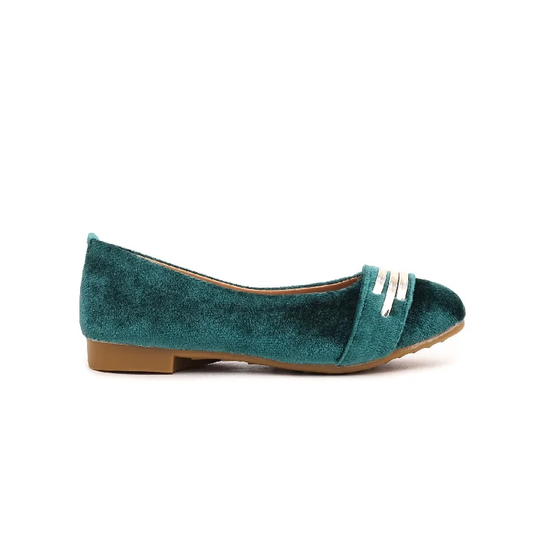 Ladies shoes for weddings sparkle beautifully always -Girls Green Casual Pumps KD0701