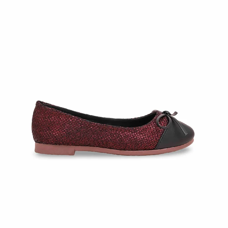 Ladies shoes for parties make bold statements -Girls Maroon Casual Pumps KD2403