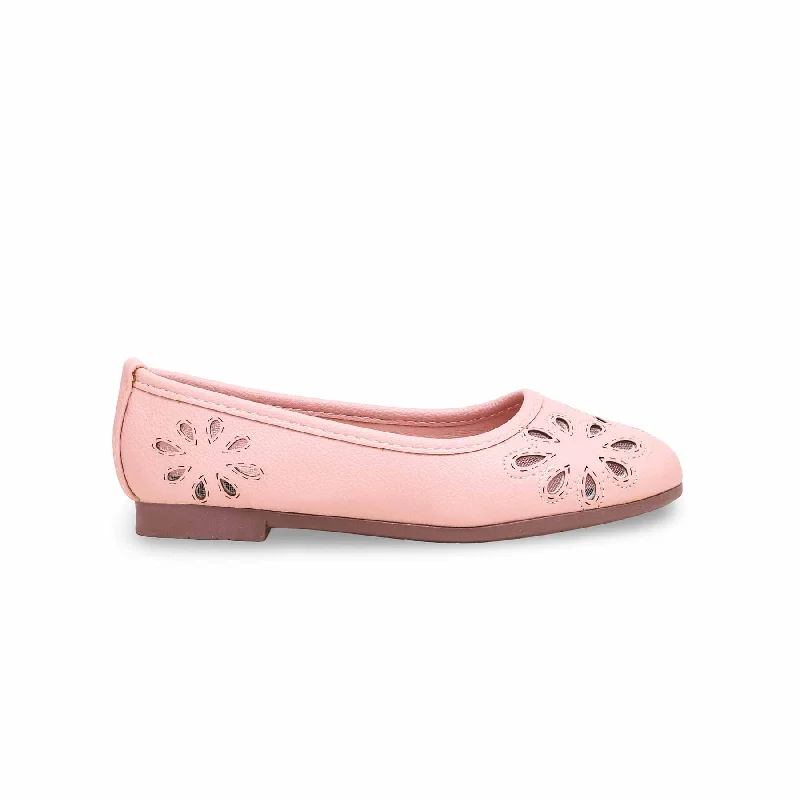 Ladies shoes with comfy flats ease days -Girls Pink Casual Pumps KD2311