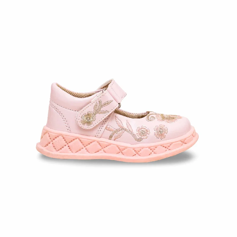 Ladies shoes featuring braided details are artsy -Girls Pink Casual Pumps KD2386