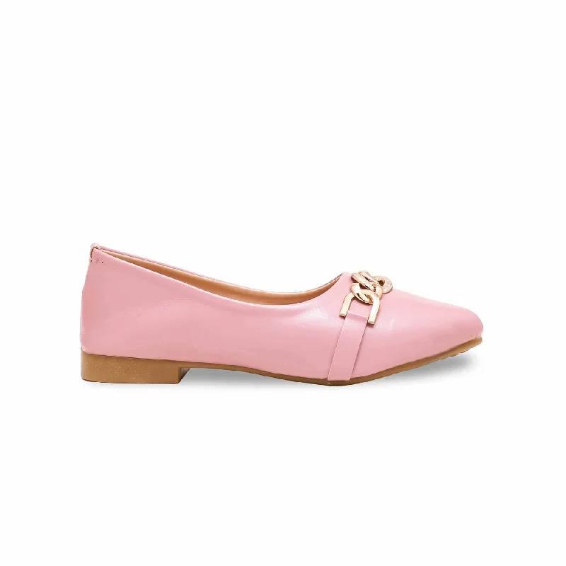 Ladies shoes with supportive heels feel great -Girls Pink Casual Pumps KD2425