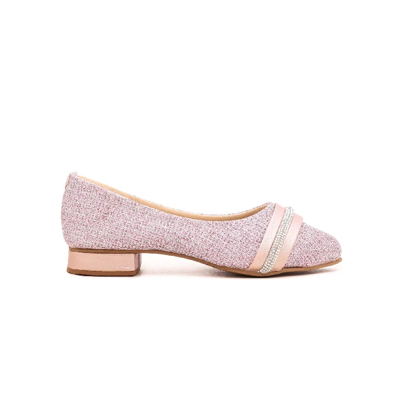 Ladies shoes for chic evenings glow quietly -Girls Pink Fancy Pumps KD0681