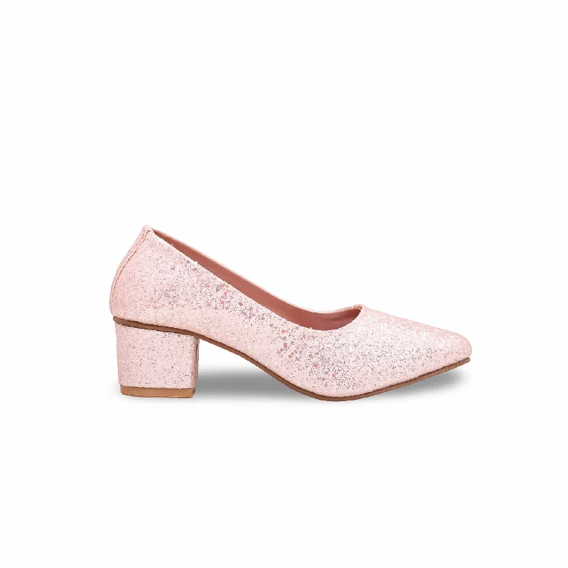 Ladies shoes with arch support ease pain -Girls Pink Fancy Pumps KD0928