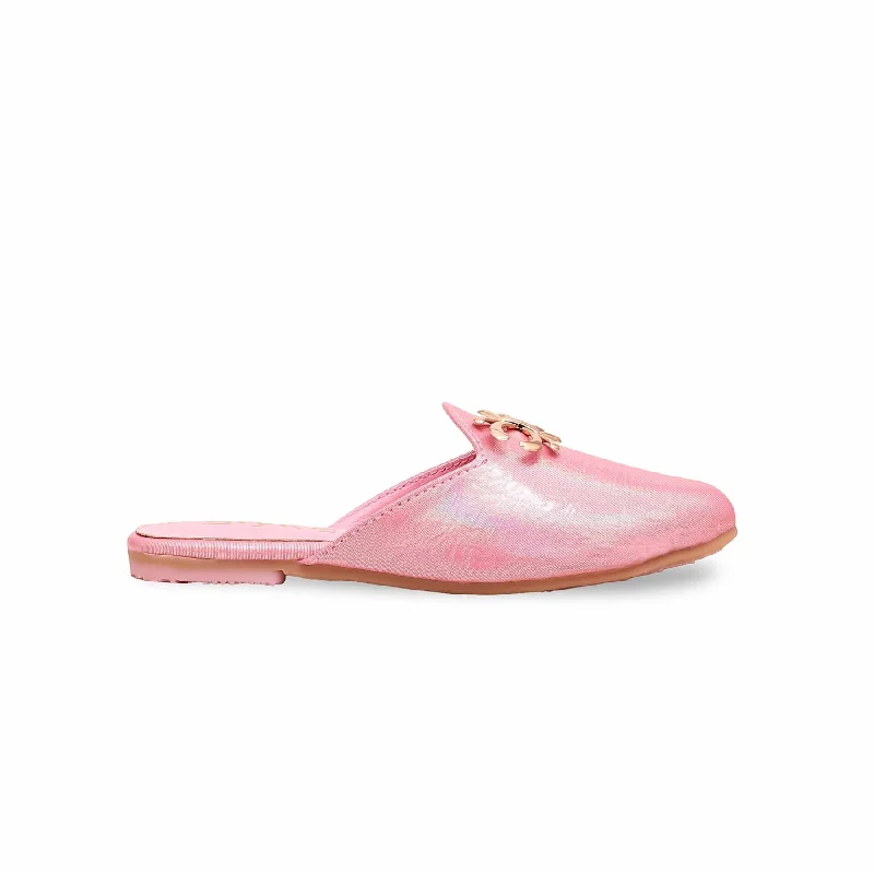 Ladies shoes with ankle straps add flair -Girls Pink Fancy Pumps KD2364