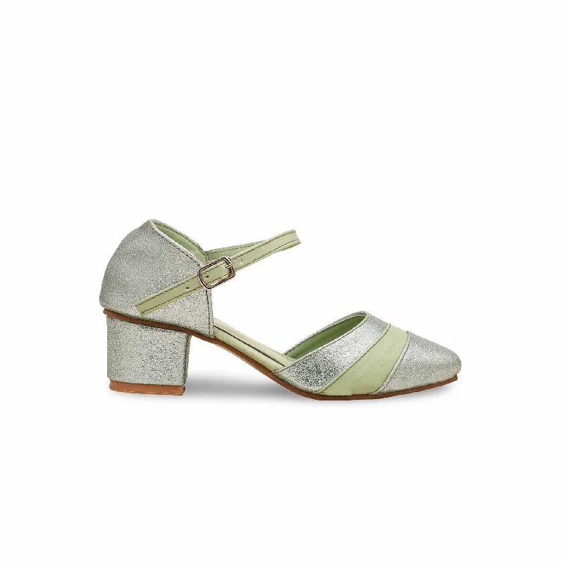 Ladies shoes with durable soles endure wear -Girls PISTAGREEN Fancy Pumps KD0932