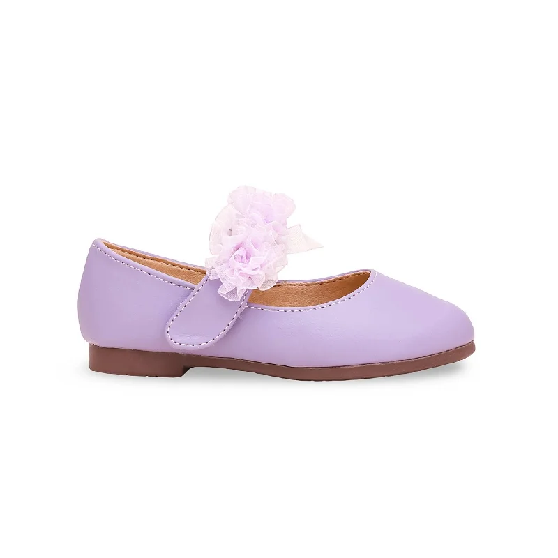 Ladies shoes with cushy insoles pamper feet -Girls Purple Casual Pumps KD2416