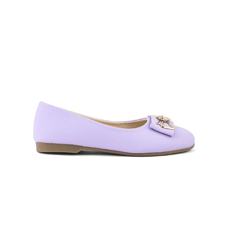 Ladies shoes with rubber soles grip well -Girls Purple Formal Pumps KD0964